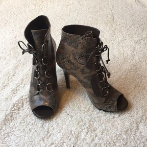 BCBGeneration peep toe lace up boots